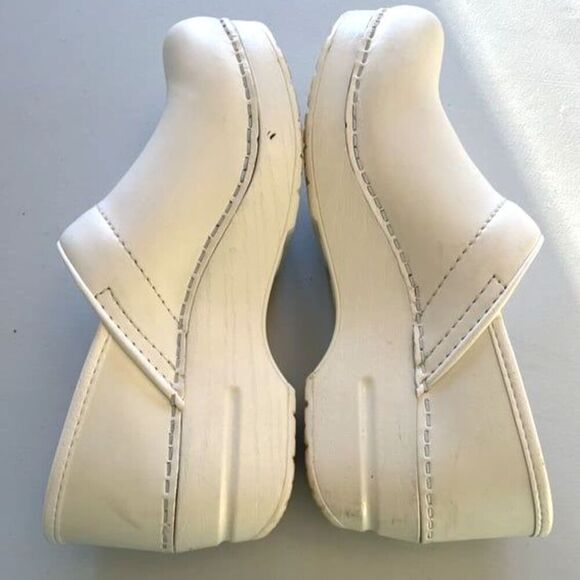 DANSKO Clogs White Leather Slip On Comfort Nurse Nursing Shoes Size 5.5-6 EU 36 - Picture 3 of 7